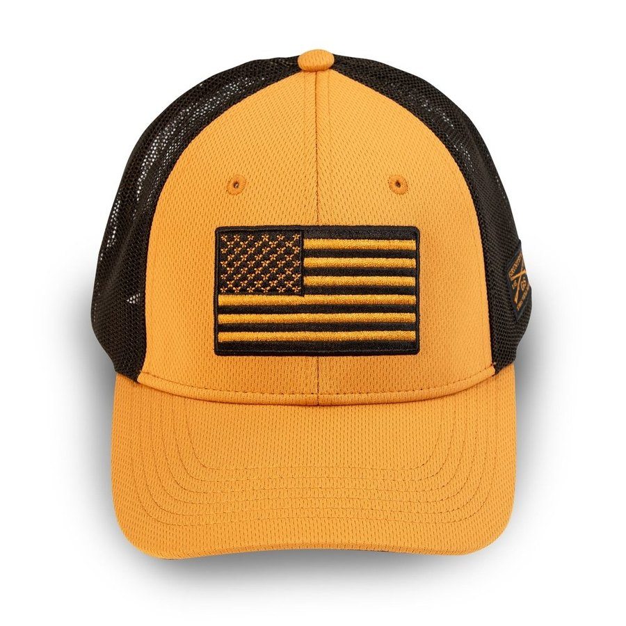 Embroidered American Flag Stretch Fit Hat - Coyote