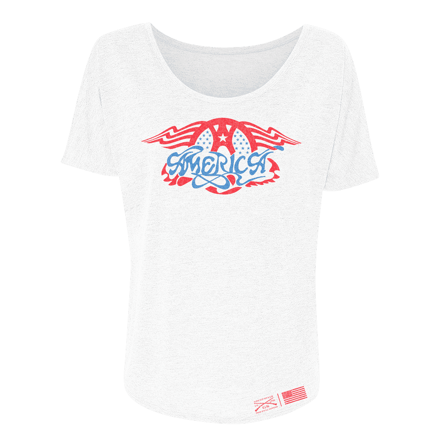 Women's AeroAmerica Slouchy Fit T-Shirt - White