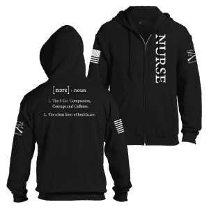 Nurse Defined Full-Zip Hoodie - Black