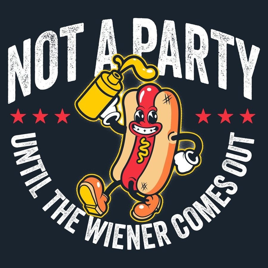 Wiener Party T-Shirt - Midnight Navy - Image 3
