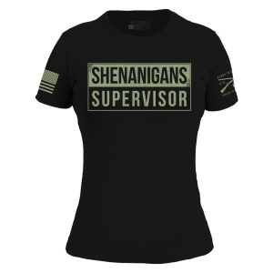 Women's Shenanigans Supervisor Slim Fit T-Shirt - Black