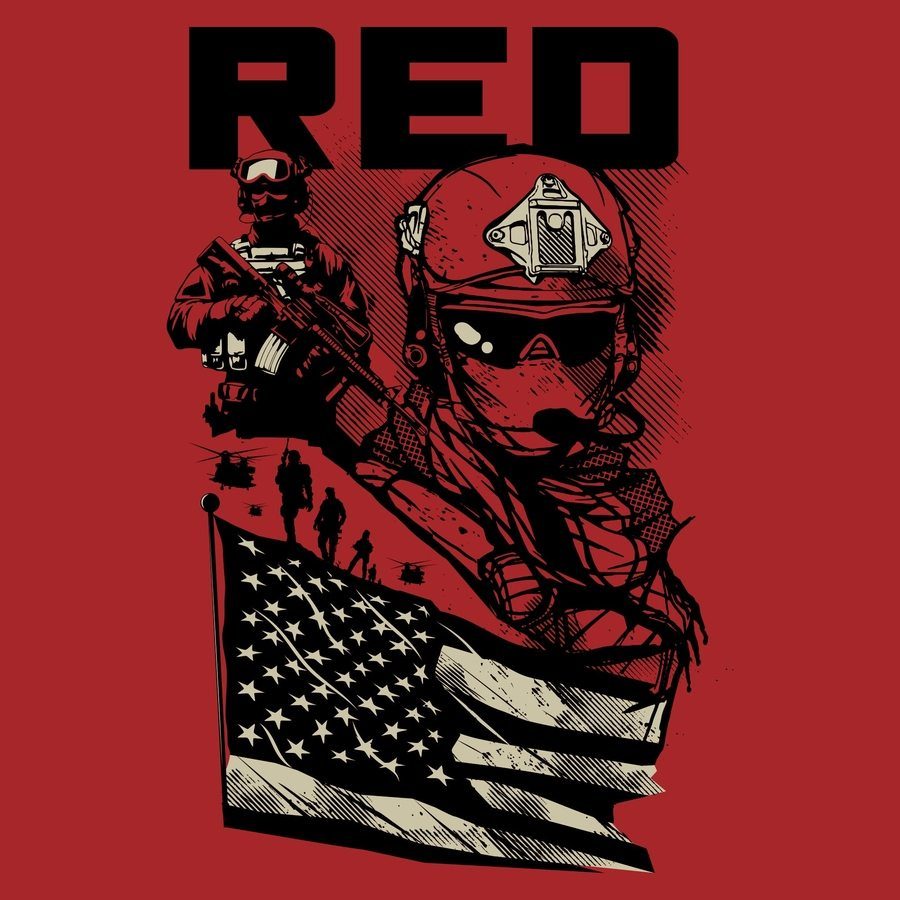Women's Mission RED Slim Fit T-Shirt - Red - Image 4
