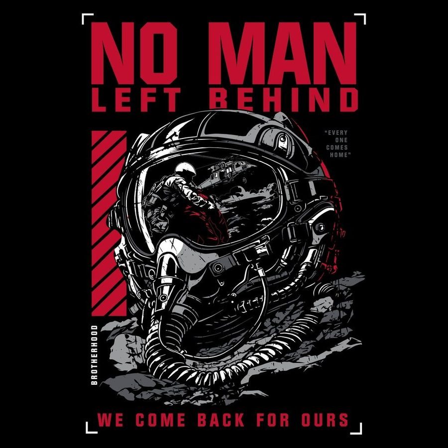 No Man Left Behind T-Shirt - Black - Image 2
