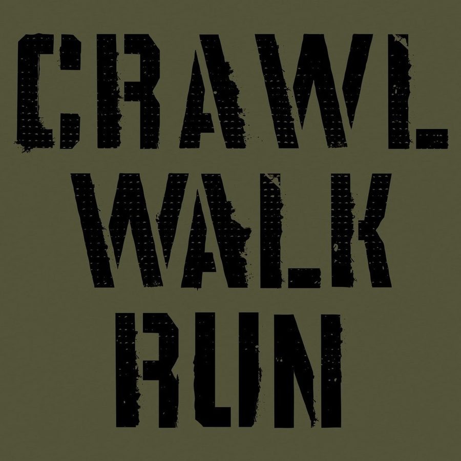Army - Crawl. Walk. Run T-Shirt - Military Green - Image 4