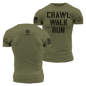 Army - Crawl. Walk. Run T-Shirt - Military Green