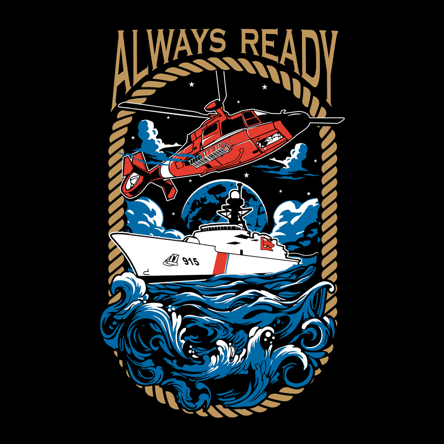 USCG - Always Ready T-Shirt - Black - Image 3