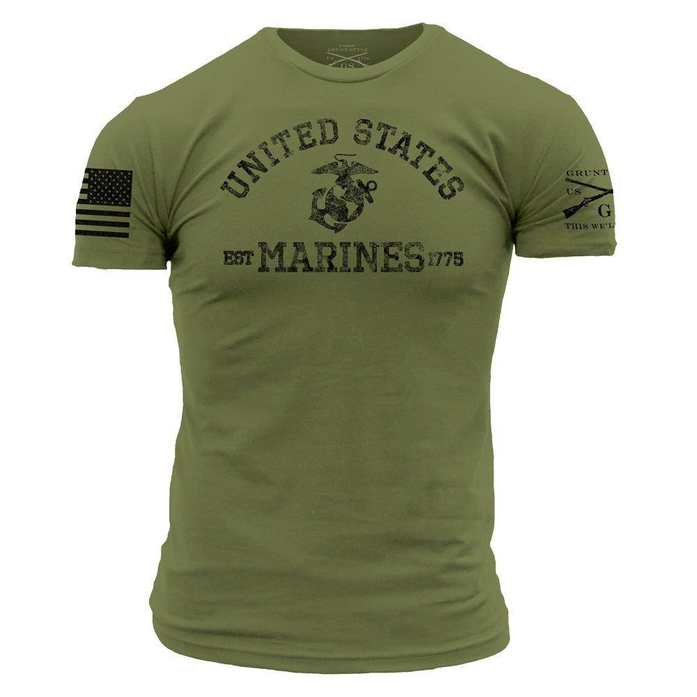 USMC - Est. 1775 T-Shirt - Military Green - Image 2