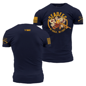 USN - We Build. We Fight T-Shirt - Navy