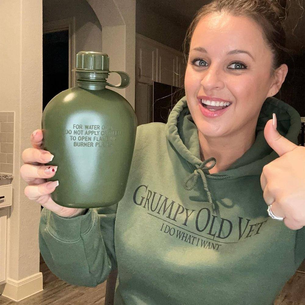 Grumpy Old Vet Hoodie - Military Green - Image 5