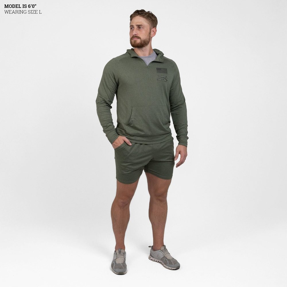Men's All-Day Short - Heather Military Green - Image 4