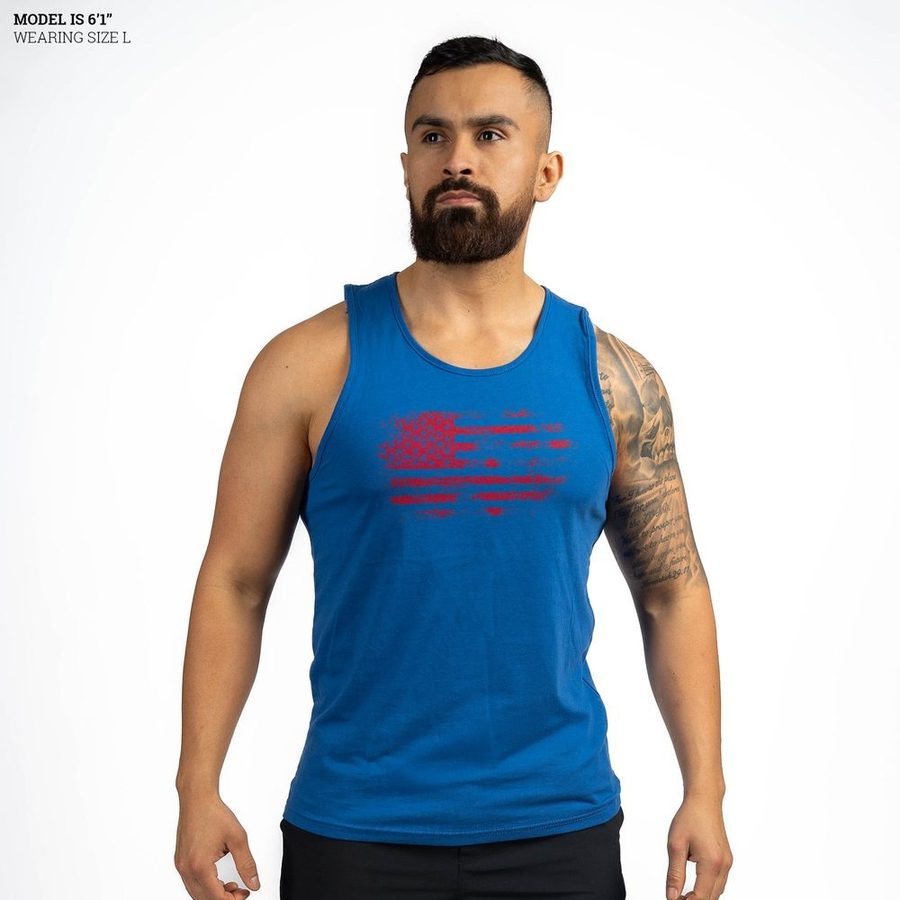 Men's Vintage American Tank - Royal - Image 7