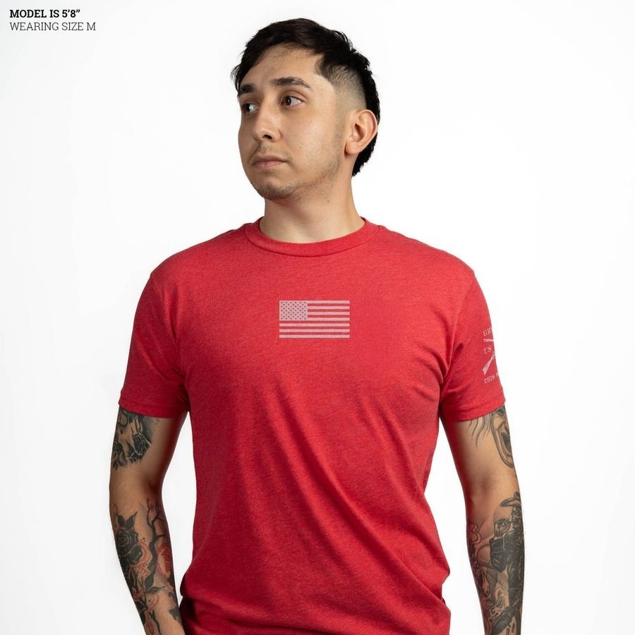 Freedom Flag T-Shirt - Red - Image 4