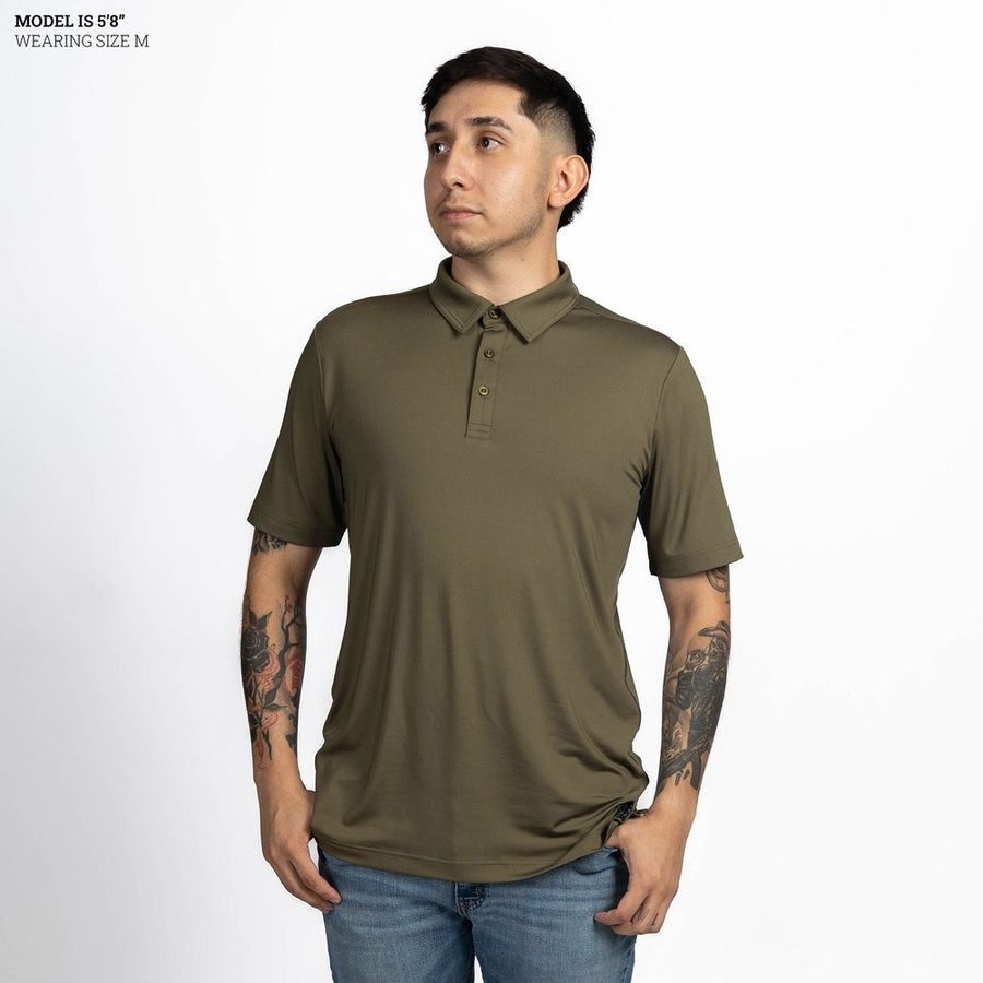 Men's Polo - Military Green - Image 10