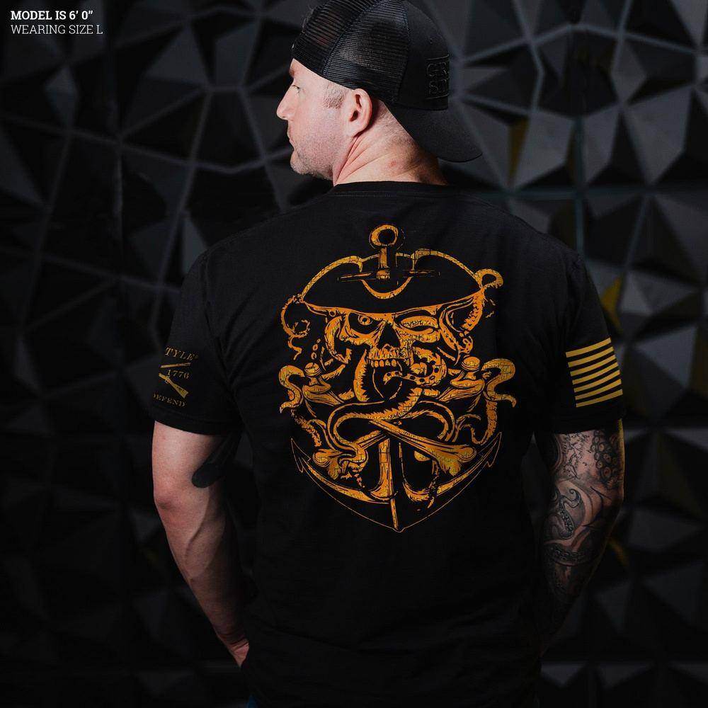 USN - Ghost Pirate T-Shirt - Black - Image 2