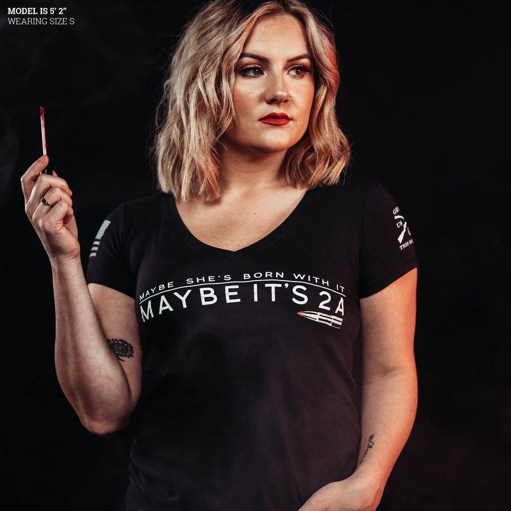 Women's Maybe It 2A V-Neck - Black - Image 4