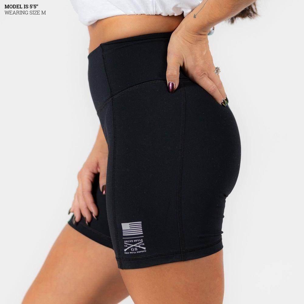 Women's Biker Short - Black - Image 3