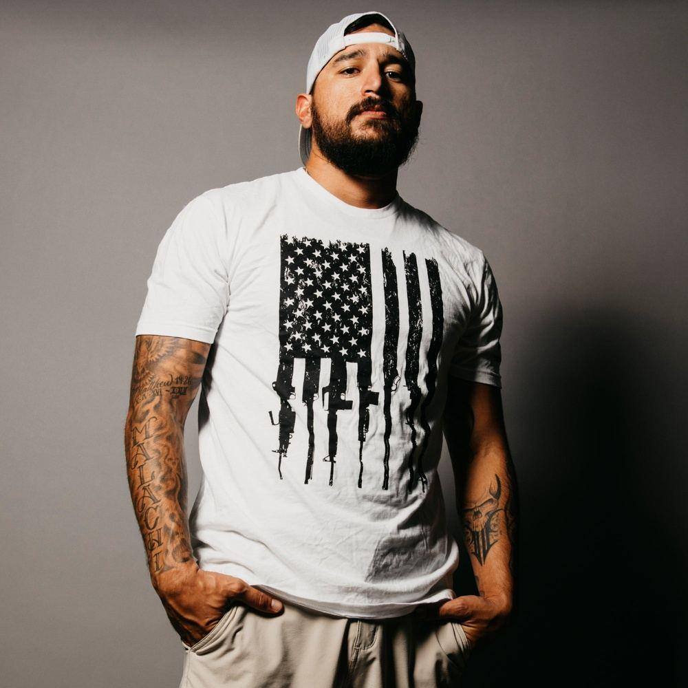 Rifle Flag T-Shirt - White - Image 3