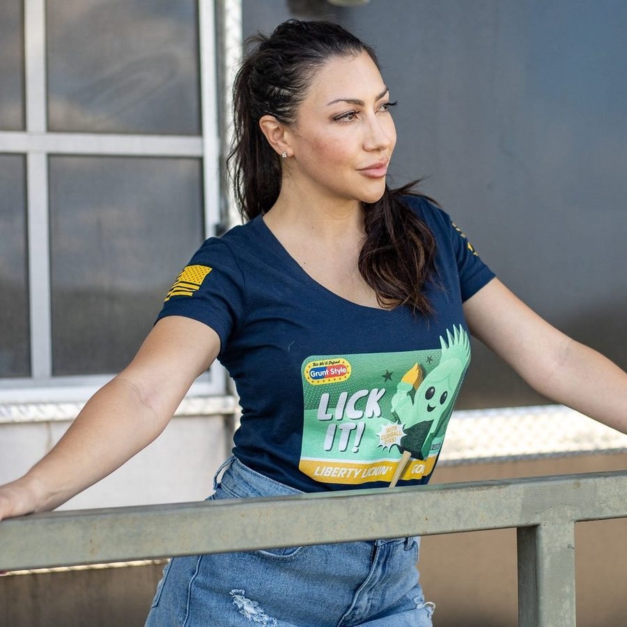 Women's Lick It V-Neck T-Shirt - Midnight Navy - Image 5