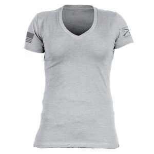 Basic T-Shirt Women's V-Neck - Dark Heather Gray