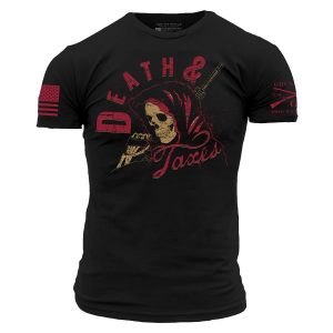 Death And Taxes T-Shirt - Black