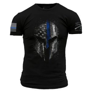 Blue Line Spartan T-Shirt - Black