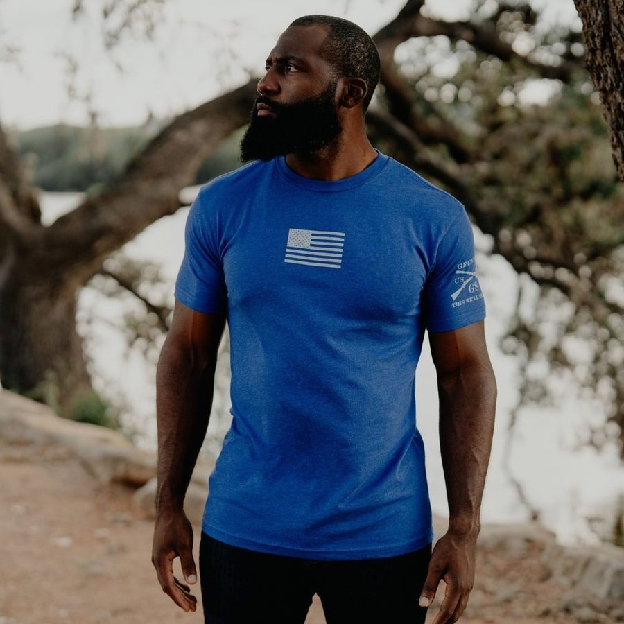 Freedom Flag T-Shirt - Royal - Image 2