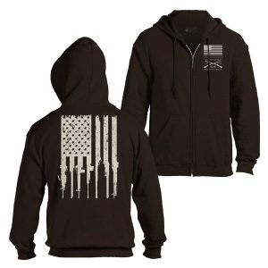 Rifle Flag Full-Zip Hoodie - Dark Chocolate