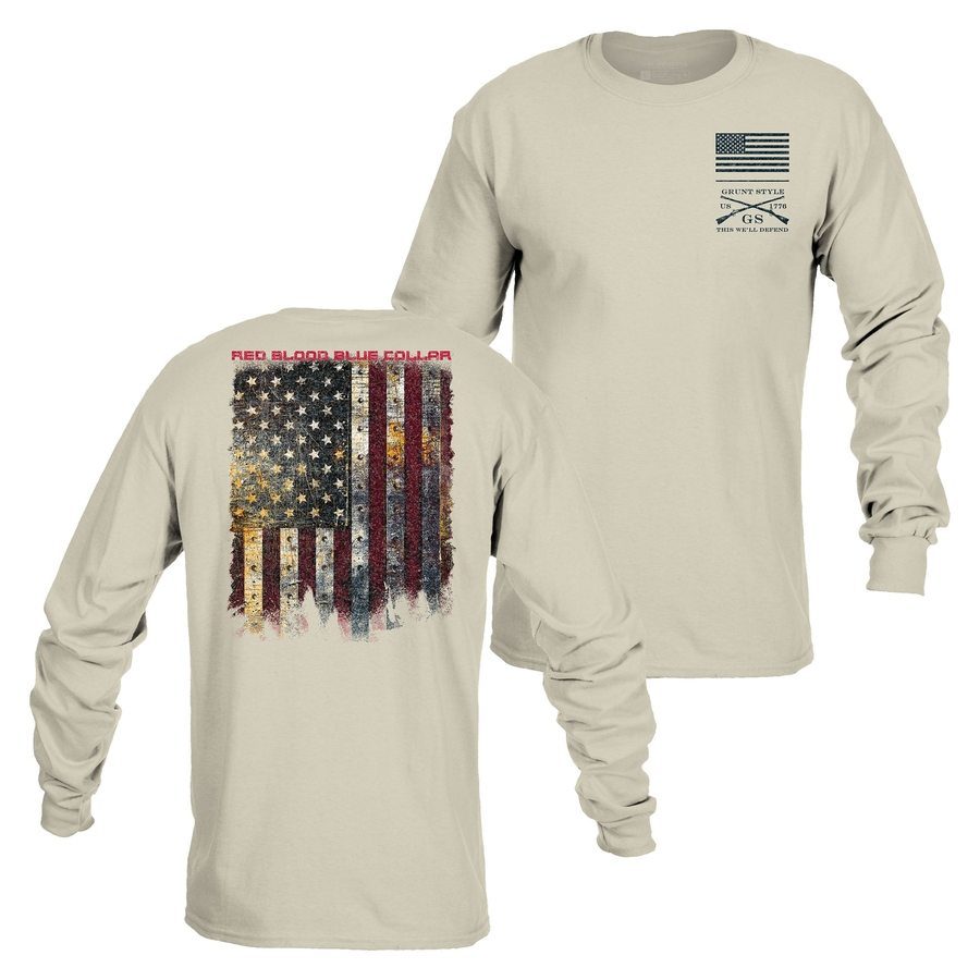 Red Blood Blue Collar™ Long Sleeve - Sand