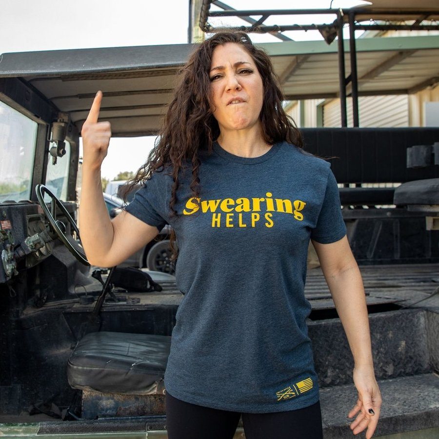 Women's Swearing Helps Boyfriend Fit T-Shirt - Midnight Navy - Image 4