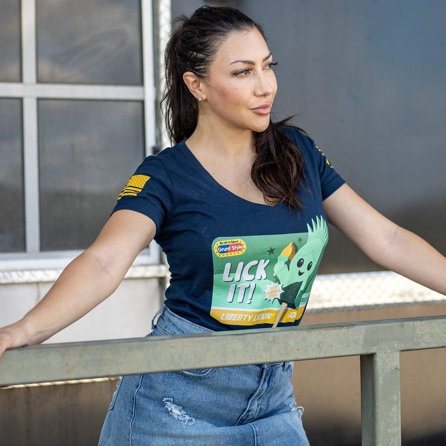 Women's Lick It V-Neck T-Shirt - Midnight Navy - Image 4