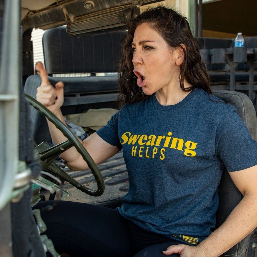 Women's Swearing Helps Boyfriend Fit T-Shirt - Midnight Navy - Image 5