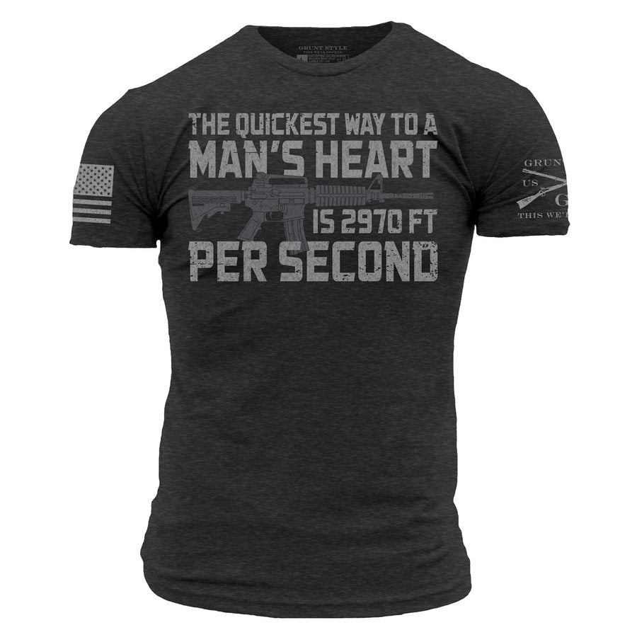 Way To A Heart T-Shirt - Charcoal