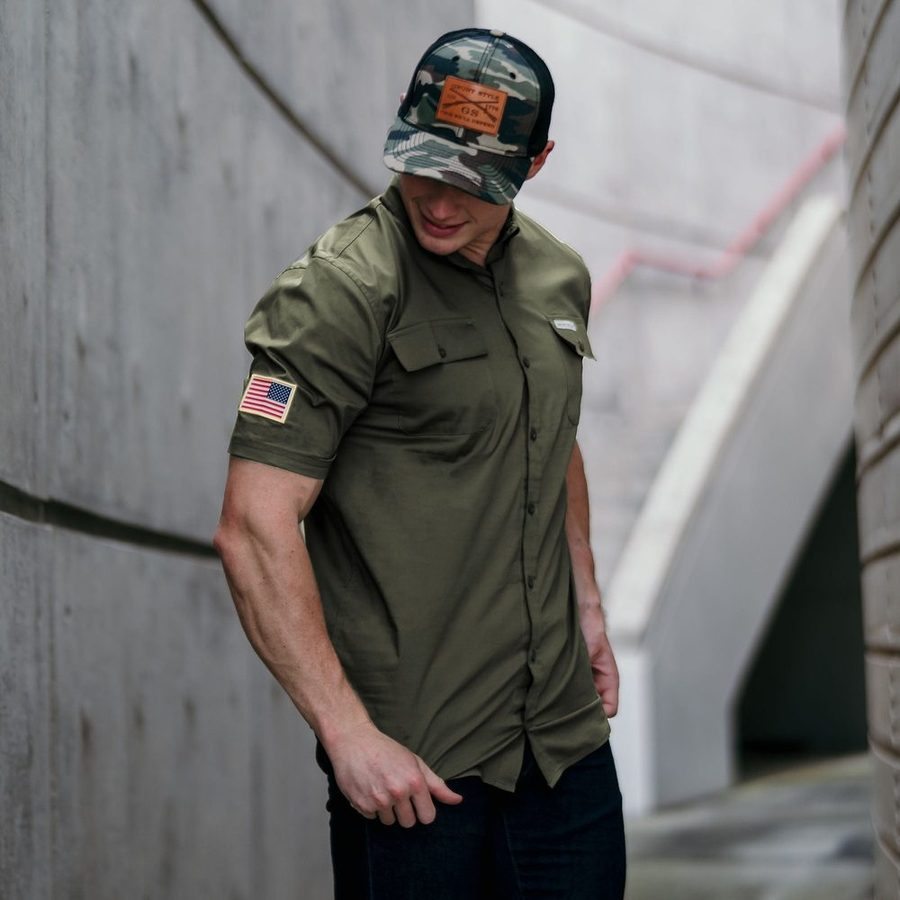 Men's Garage Button Down - Military Green - Image 2