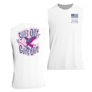 Men's Sun Out. Guns Out Muscle Tank - White