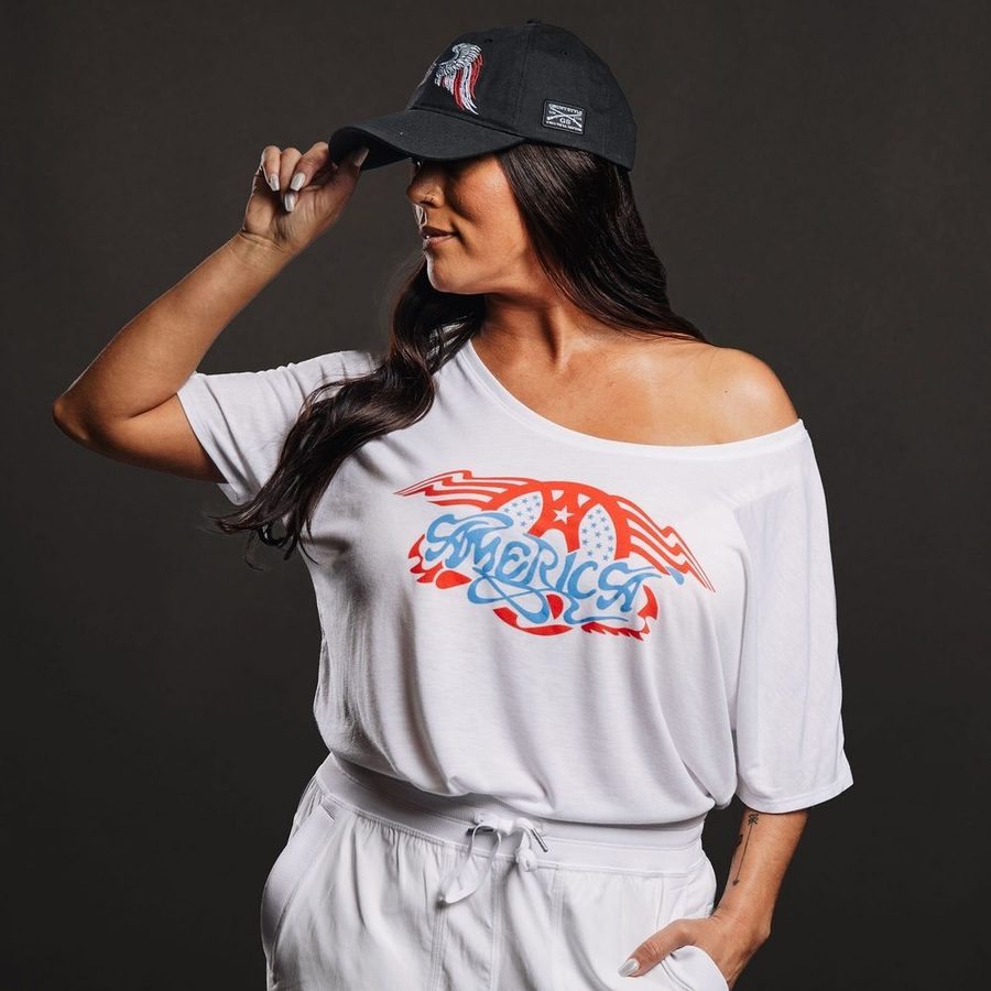 Women's AeroAmerica Slouchy Fit T-Shirt - White - Image 4