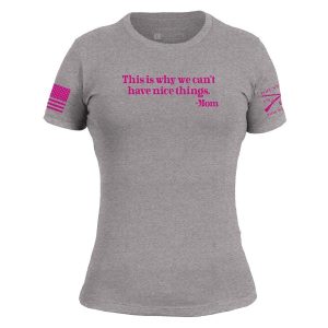 Women's Can't Have Nice Things Slim Fit T-Shirt - Dark Heather Gray